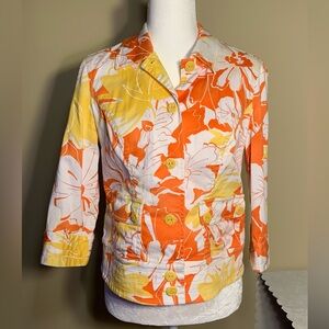 EUC Jacket: Jeans Jacket, Sunny Floral Pattern, Petites, 3/4-Sleeve